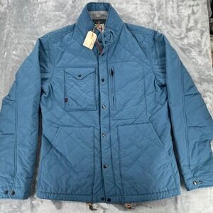 New!! Relwen Quilted TankerJacket Mens M Blue Full Zip Snap Utility  Huckberry